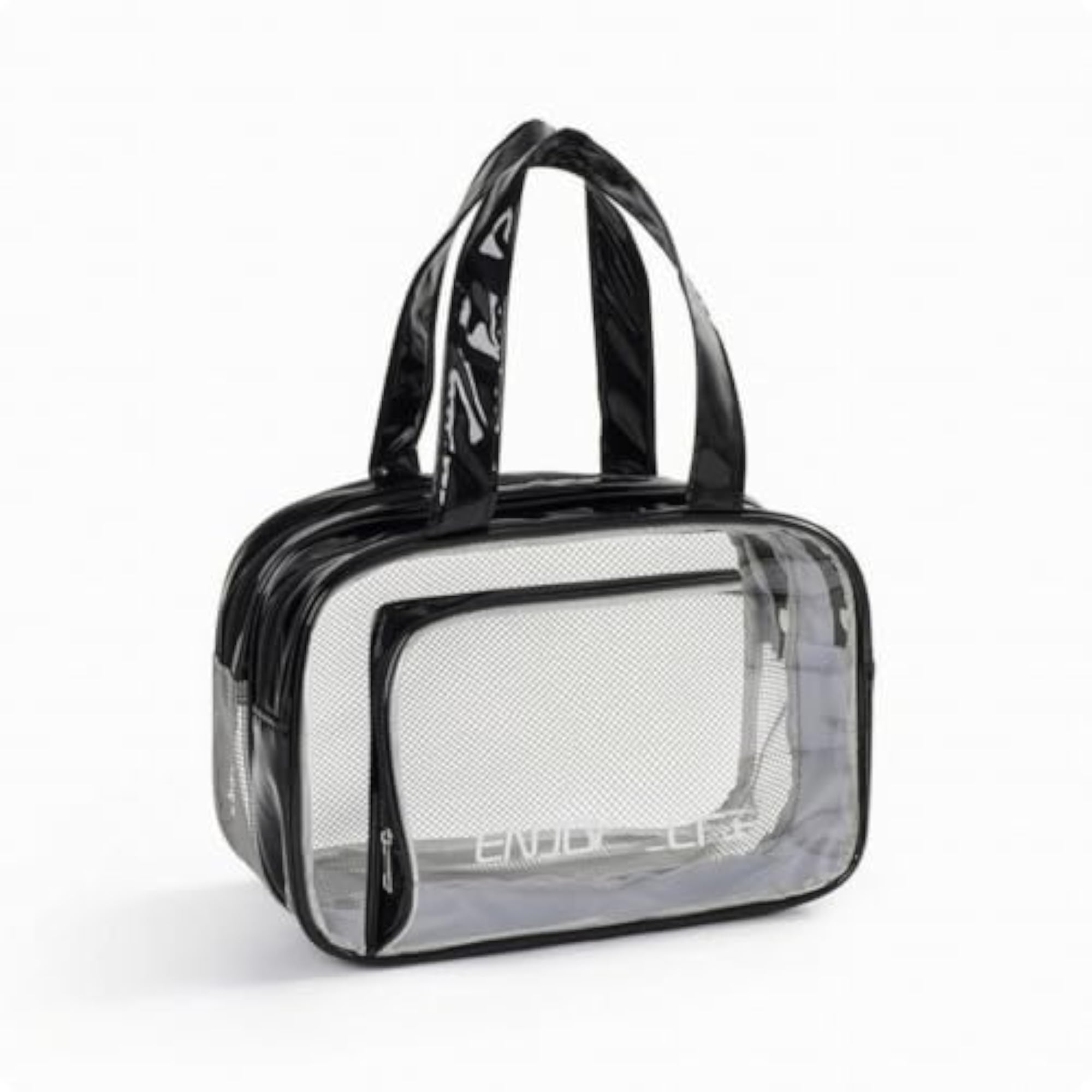 Clear Tote Bag with Side Mesh Pockets for Travel